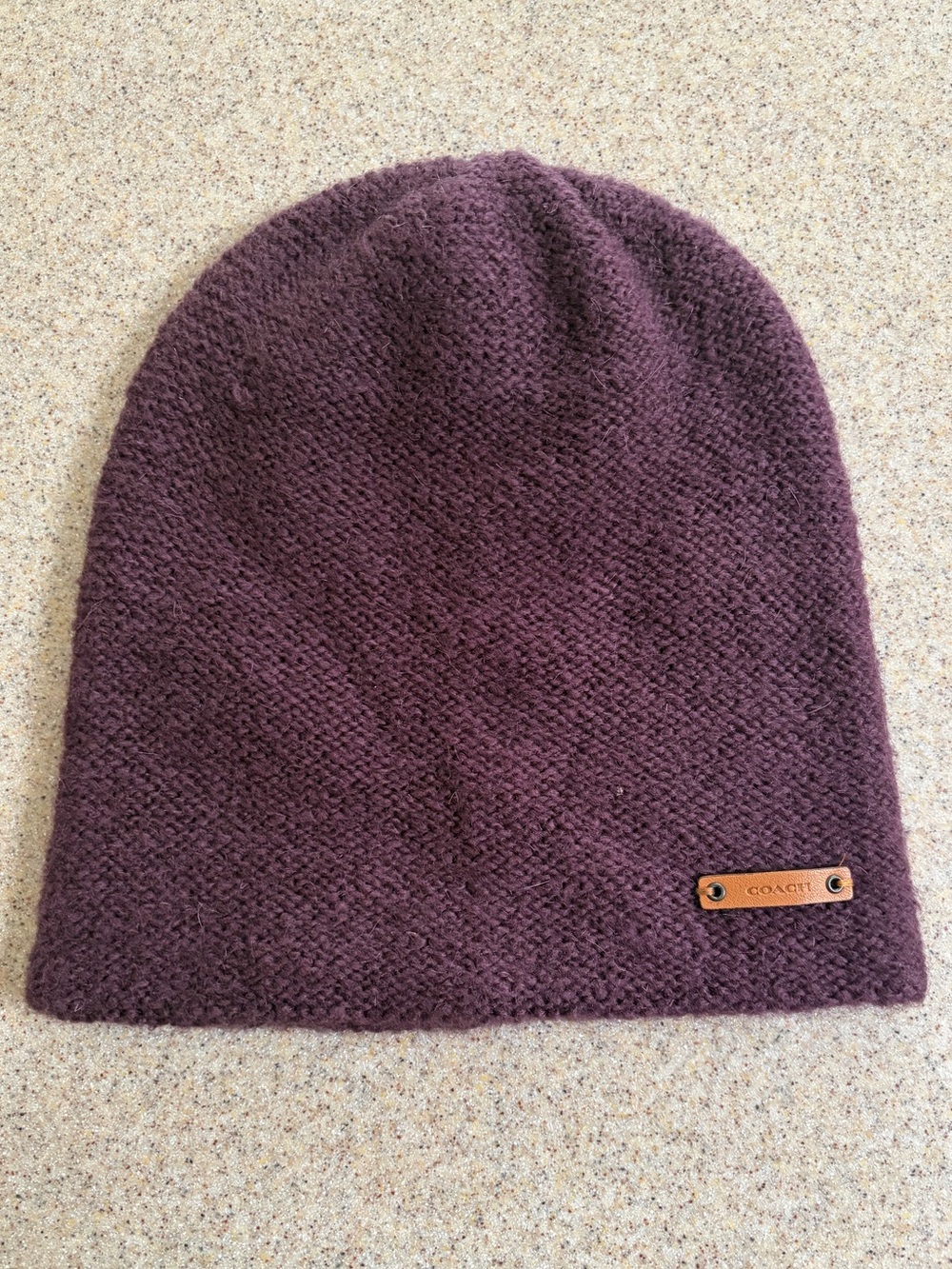 Coach Maroon Mohair Blend Beanie/Hat
